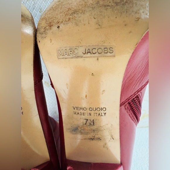 🔥🔥FINAL CLEARENCE🔥🔥 MARC JACOBS Made in Italy Red Leather Bootie - Picture 14 of 14